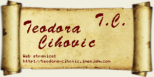 Teodora Čihović vizit kartica